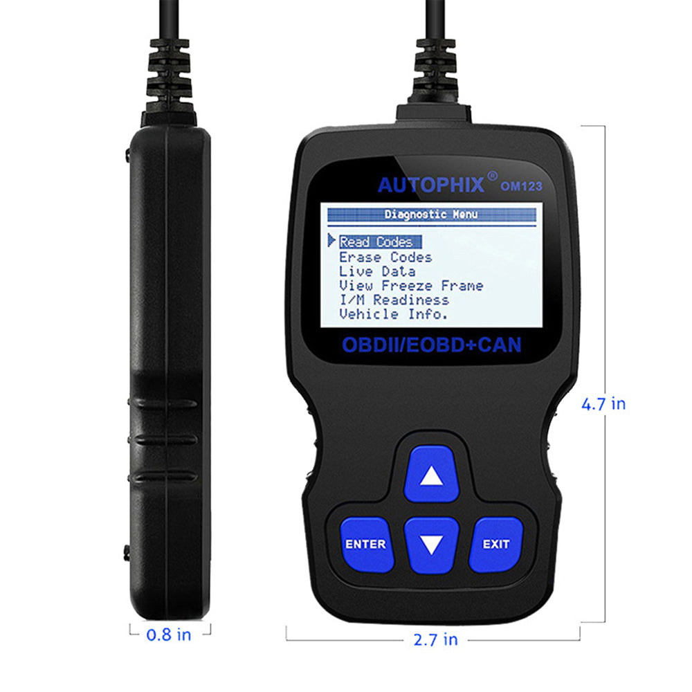 AUTOPHIX OM123 Portable OBD2 Scanner Car Diagnostic Tool Automotive Scanner EOBD Code Reader - Orange AUTOPHIX OM123 Portable OBD2 Scanner Car Diagnostic Tool Automotive Scanner EOBD Code Reader - Orange